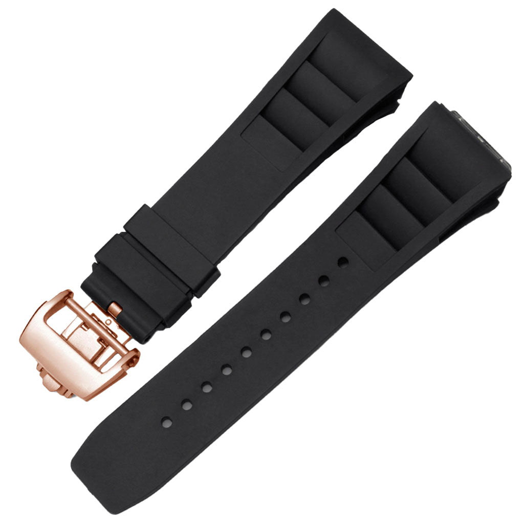 Black Rubber Strap Compatible with Pagani Design Birmingham - Dial