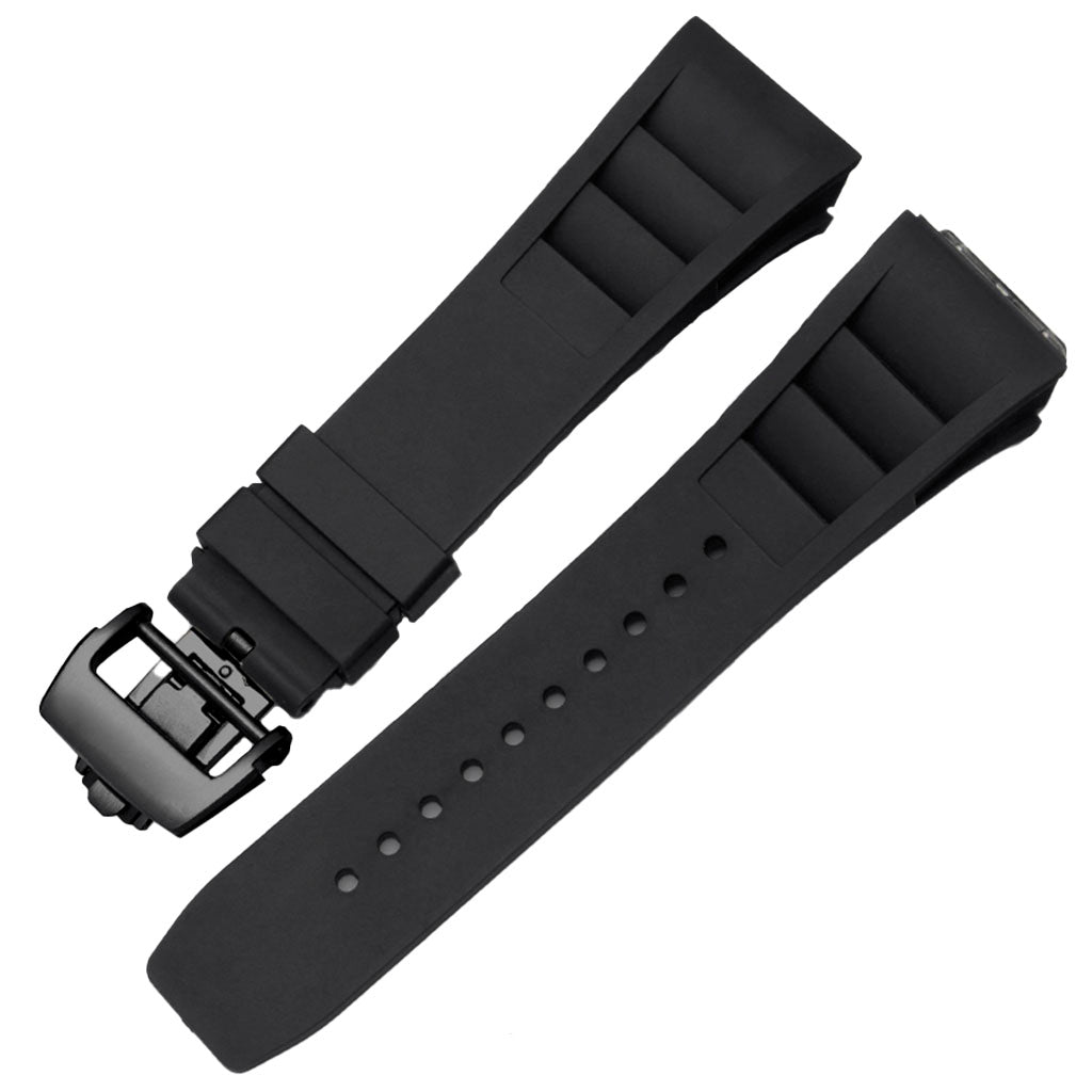 Black Rubber Strap Compatible with Pagani Design Birmingham - On the wrist