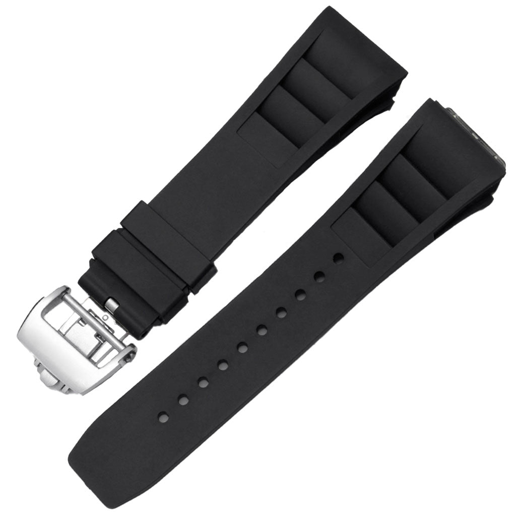 Black Rubber Strap Compatible with Pagani Design Birmingham - Finishing