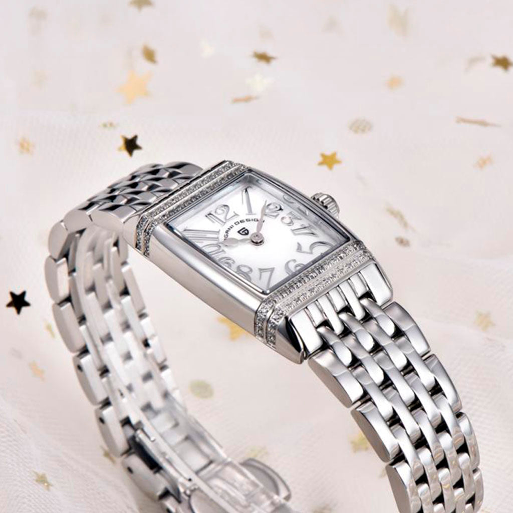 Women's Watch Pagani Design Sunflower Silver White - On the wrist